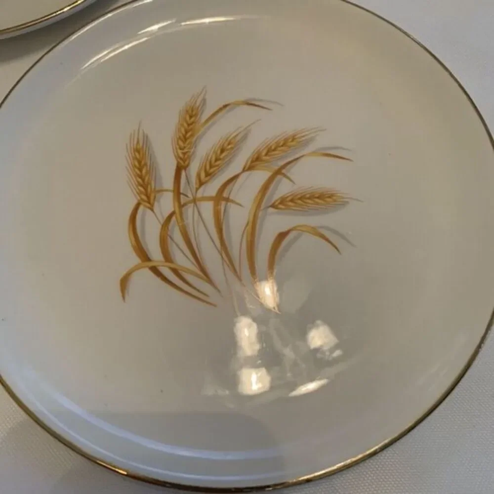 Set of 3 Homer Laughlin 22K‎ Golden Wheat Pattern 7 Inch Salad Plates